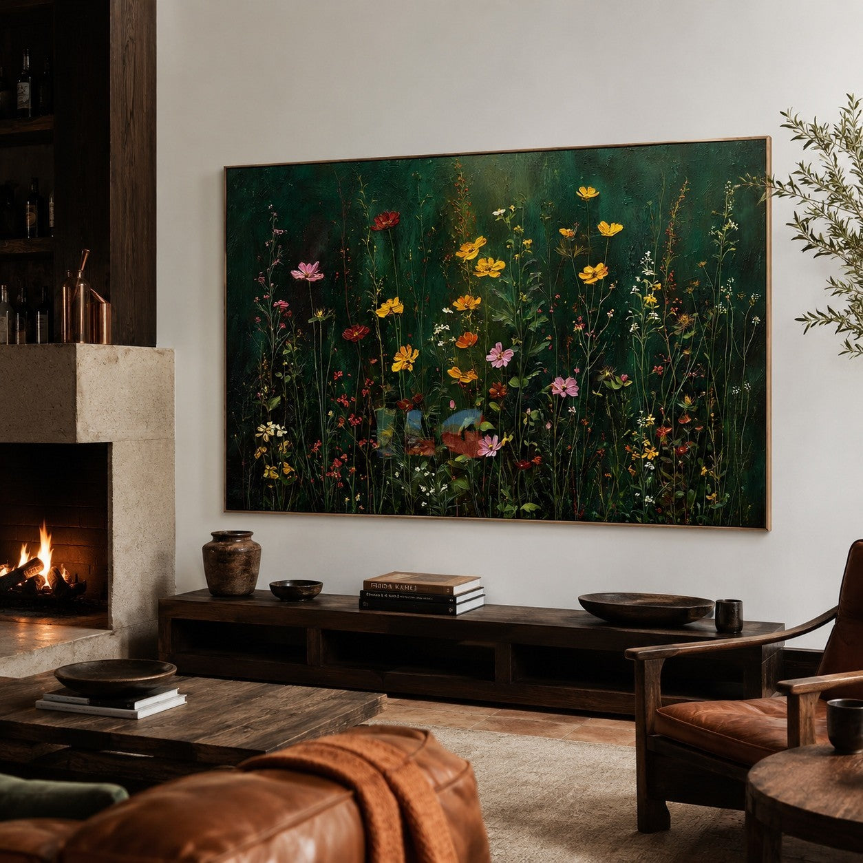 Whispering Wildflower Meadow – Botanical Floral Landscape Wall Art
