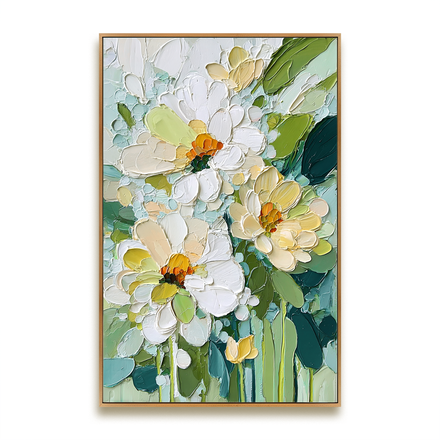 Morning Daisy Bloom – Textured Floral Oil Painting