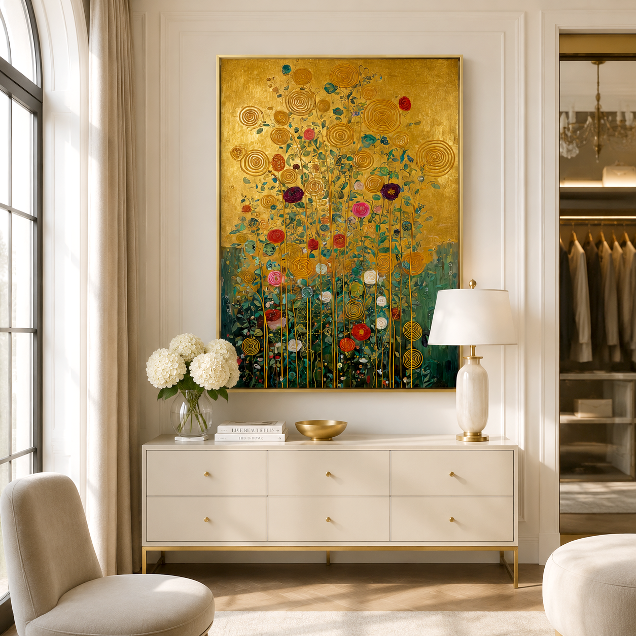 Radiant Spirals – Textured Floral Oil Painting