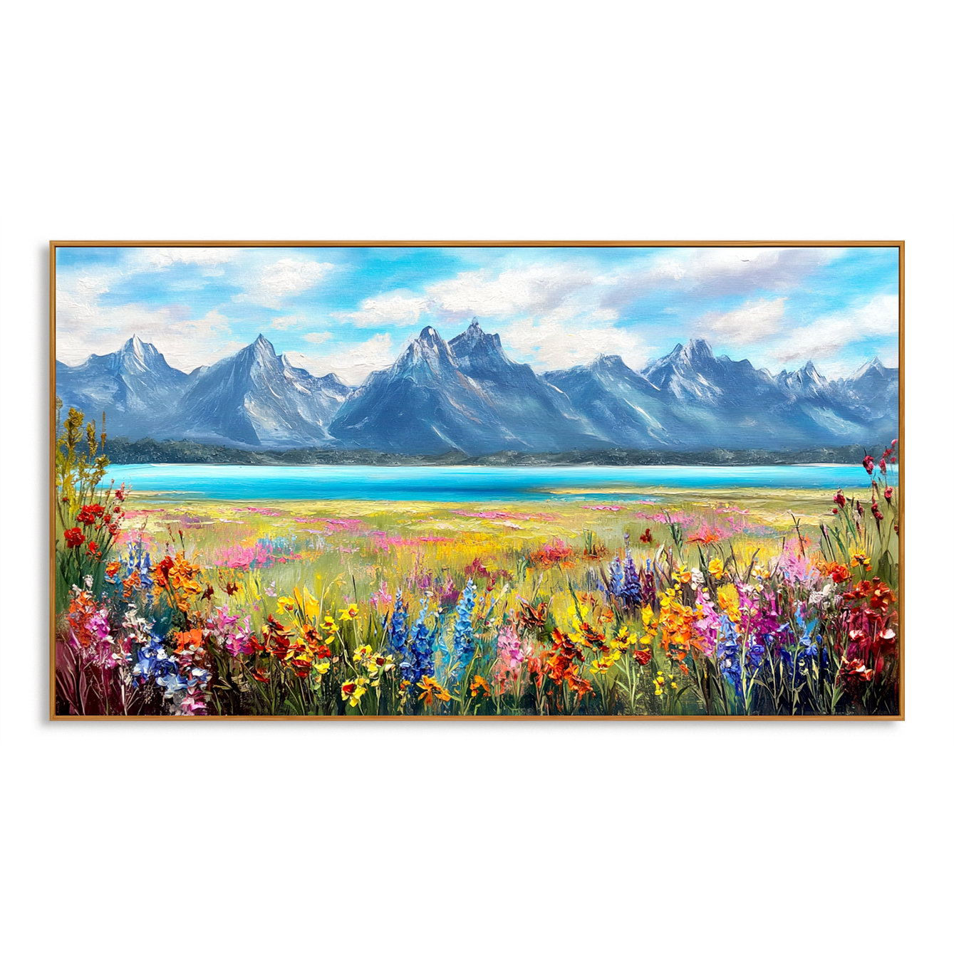 Wildflower Lake Mountain Landscape Wall Art