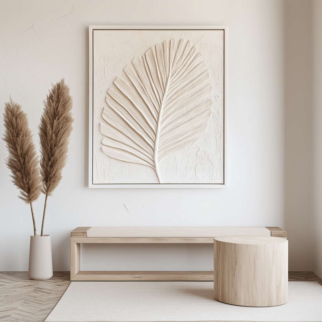 Textured Palm Leaf Wall Art