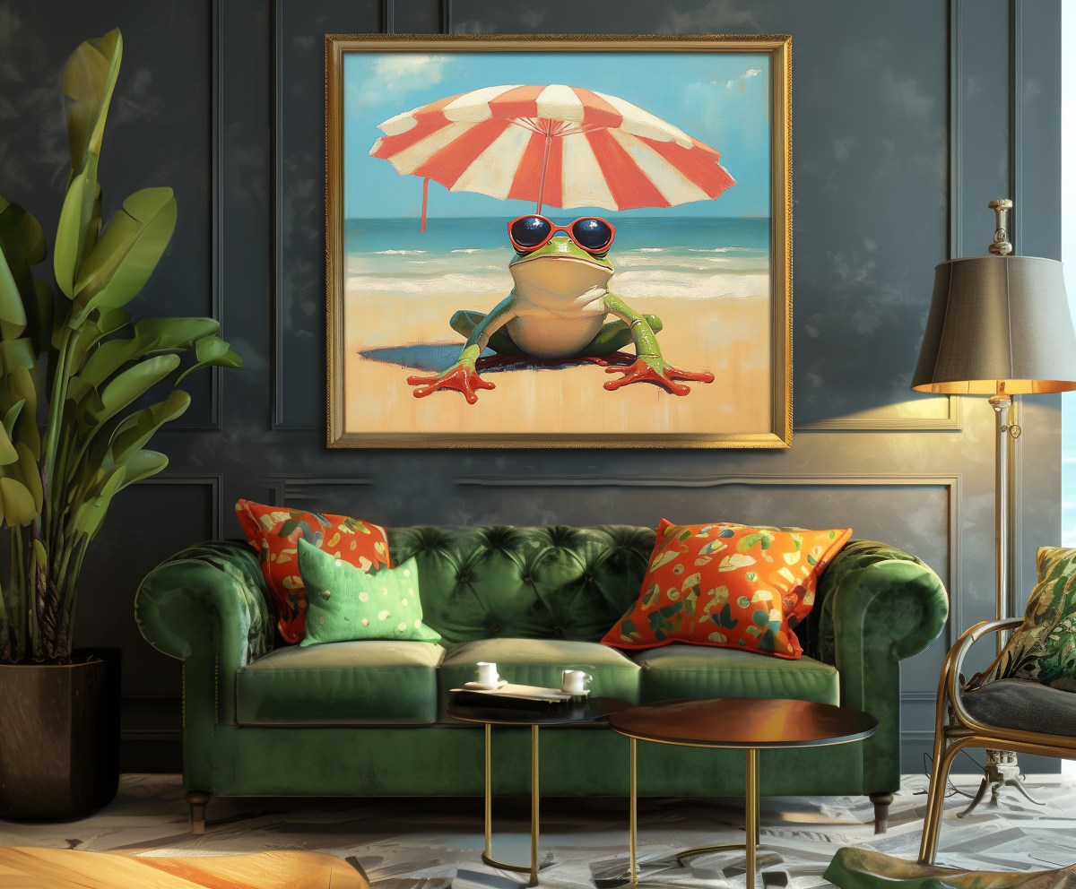 Chill Frog: Beach Vibes Art