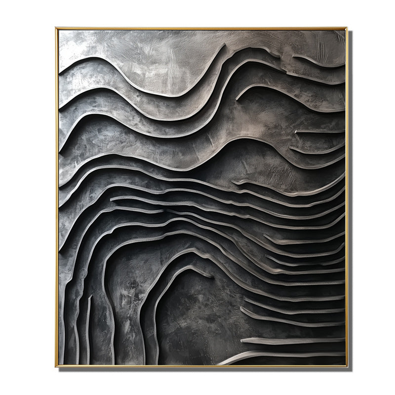 Layered Metallic Wave Art