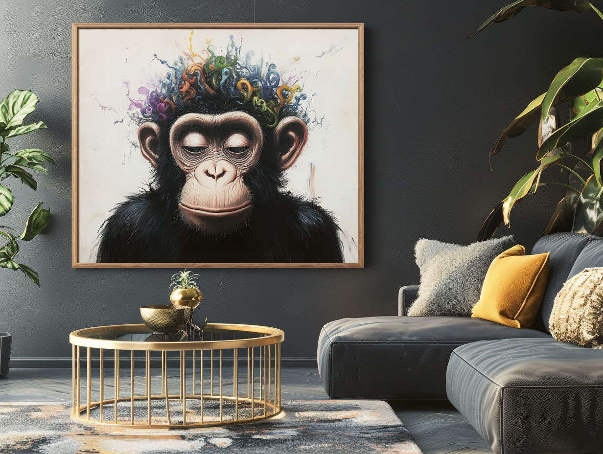 Inner Muse - Monkey Portrait Art