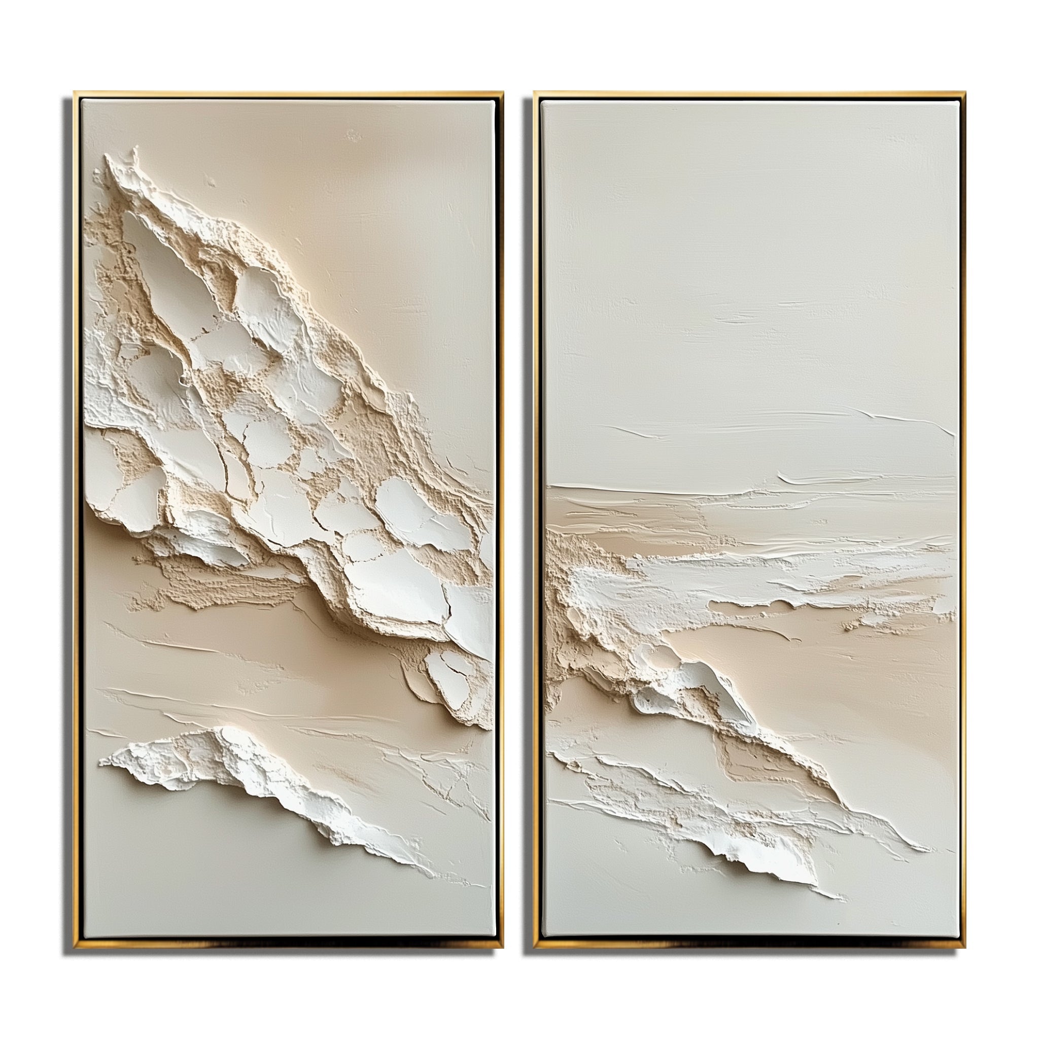 Ethereal Coast: Textured Diptych