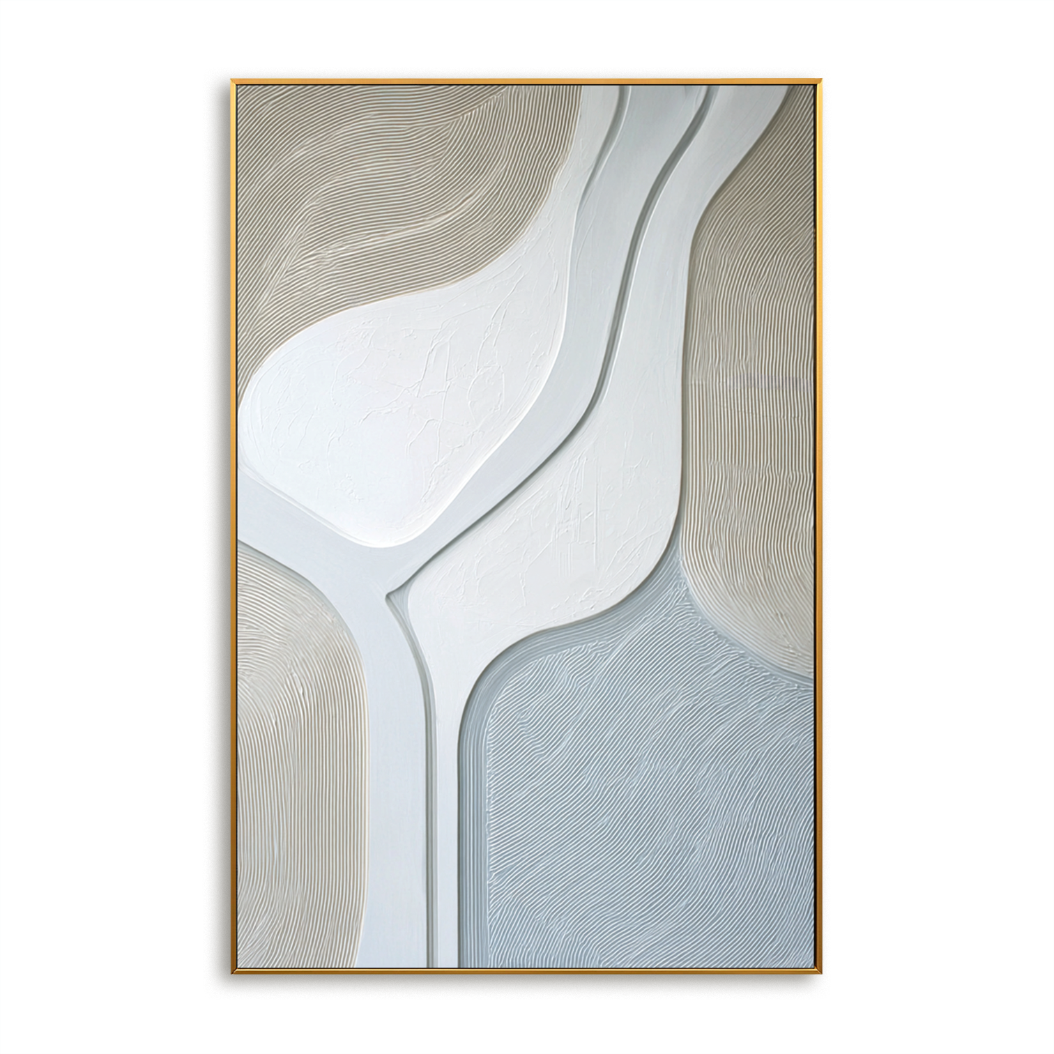 Soft Neutral Abstract Textured Wall Art with Flowing Lines
