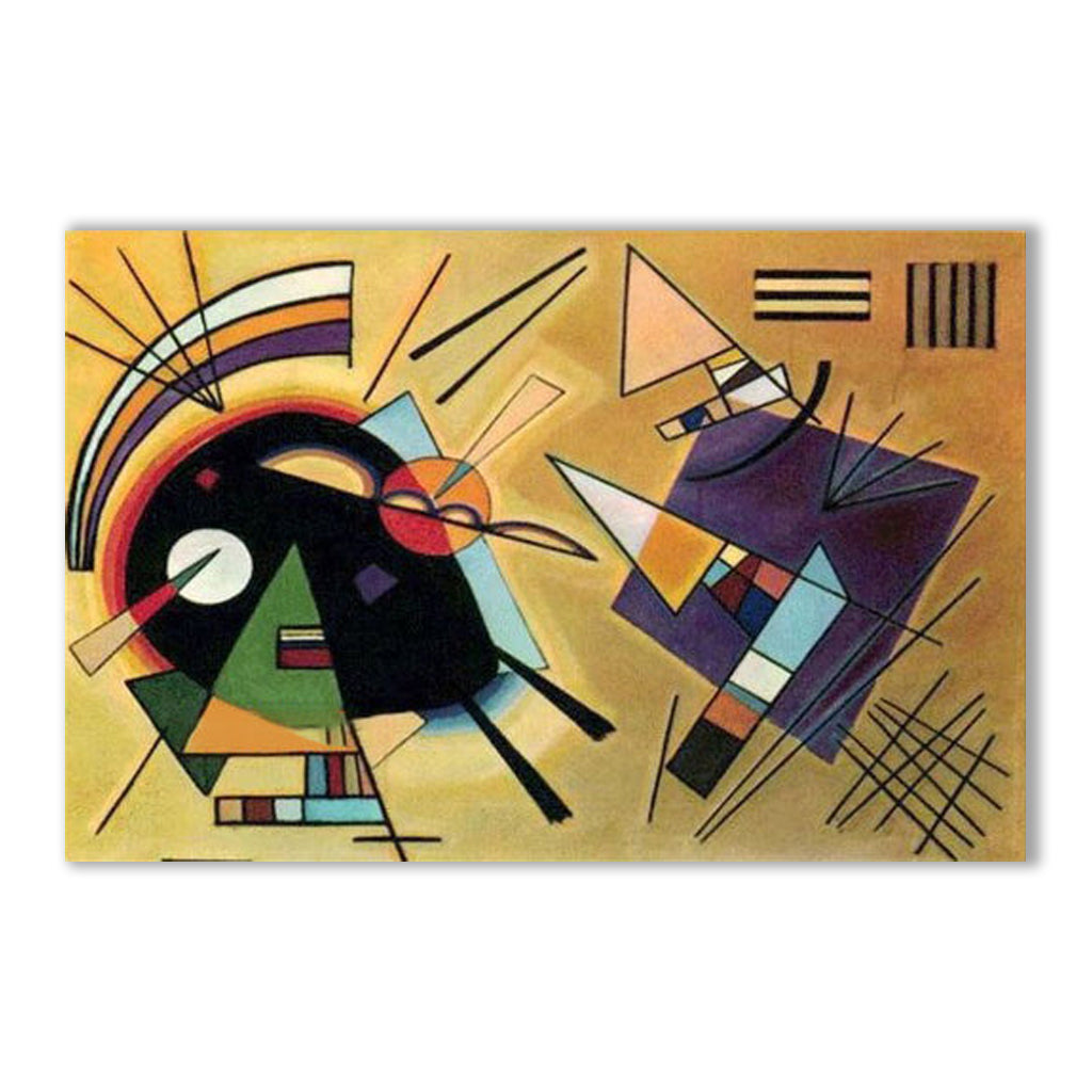 Abstract Geometric Oil Painting: Colorful Shapes for Wall Decor