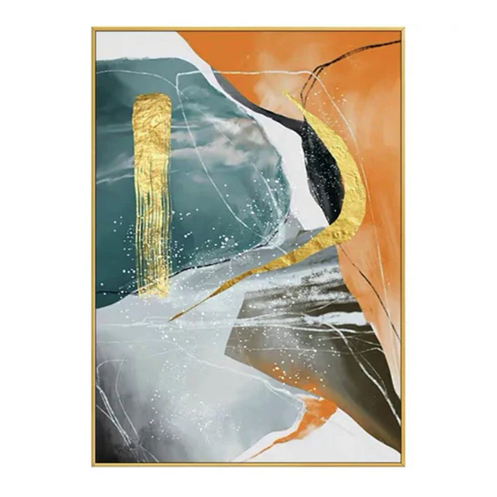 Marbled-Contemporary Geometric Wall Art - Minimalist Home Decor Painting
