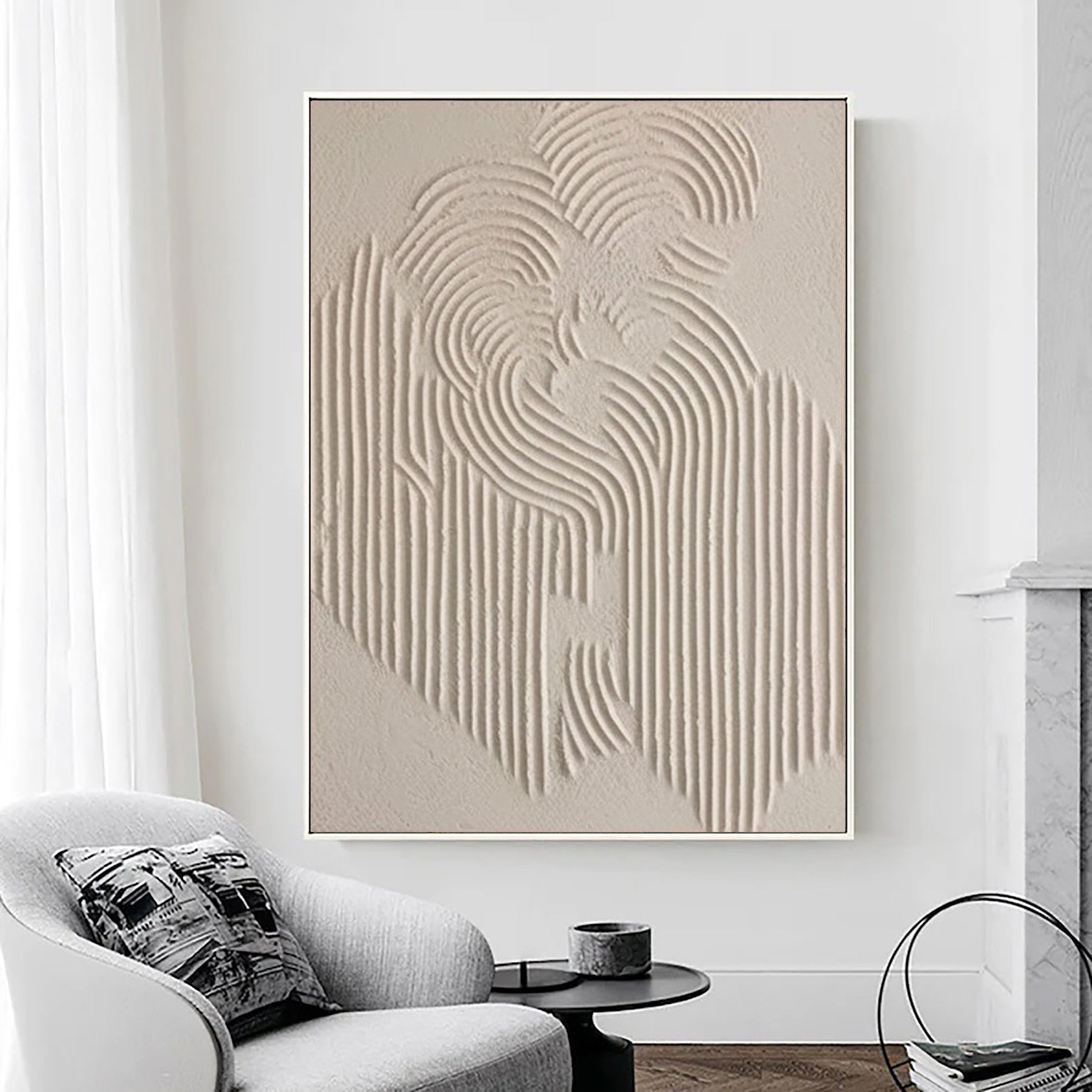 Minimalist White Relief Painting