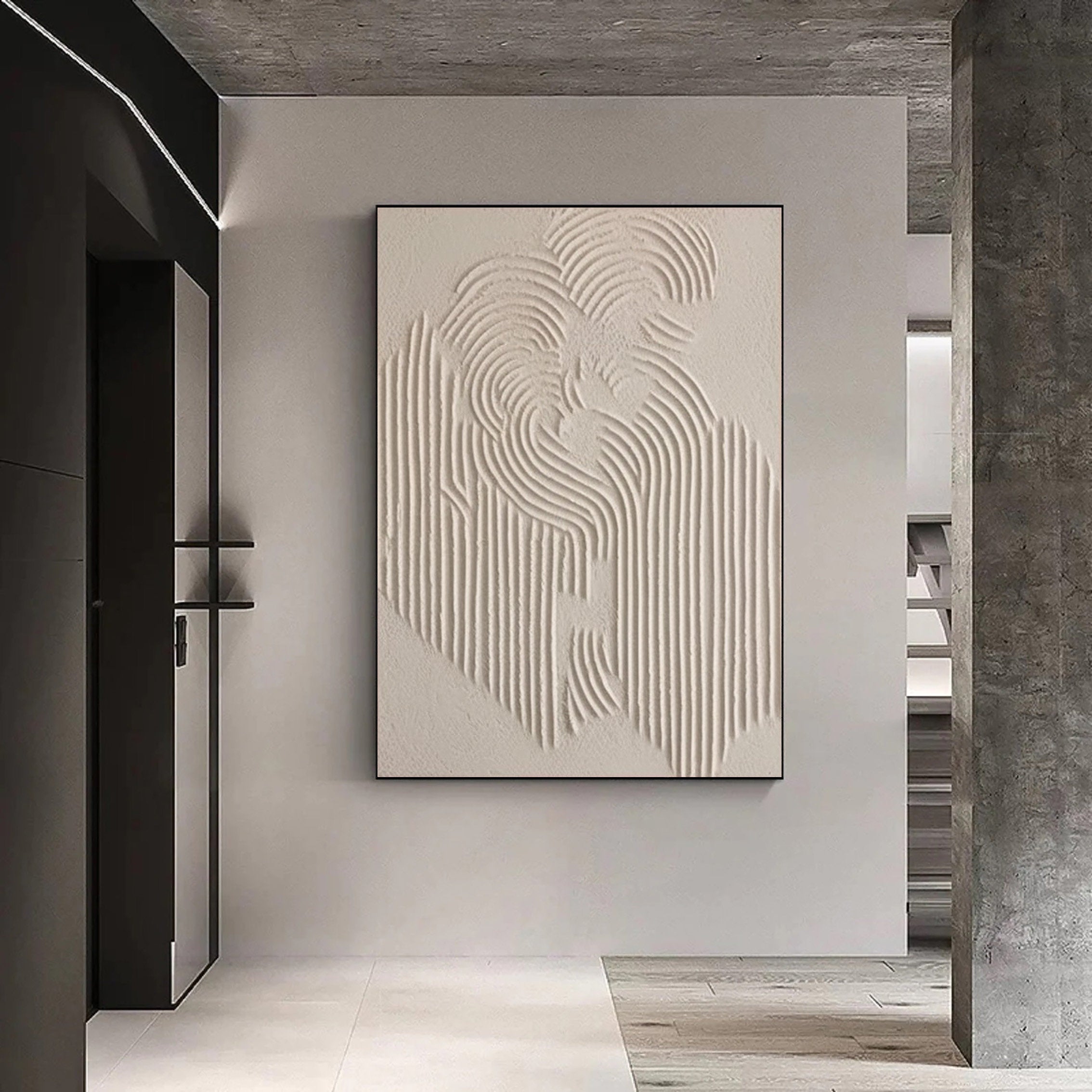 Minimalist White Relief Painting