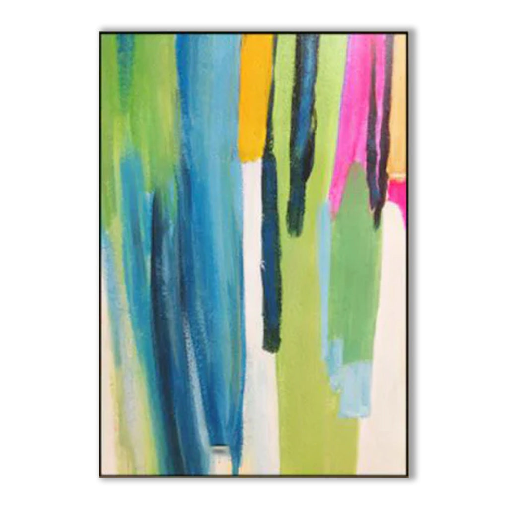 Rays of Color-Vertical Colorful Abstract Painting for Modern Creative Interiors