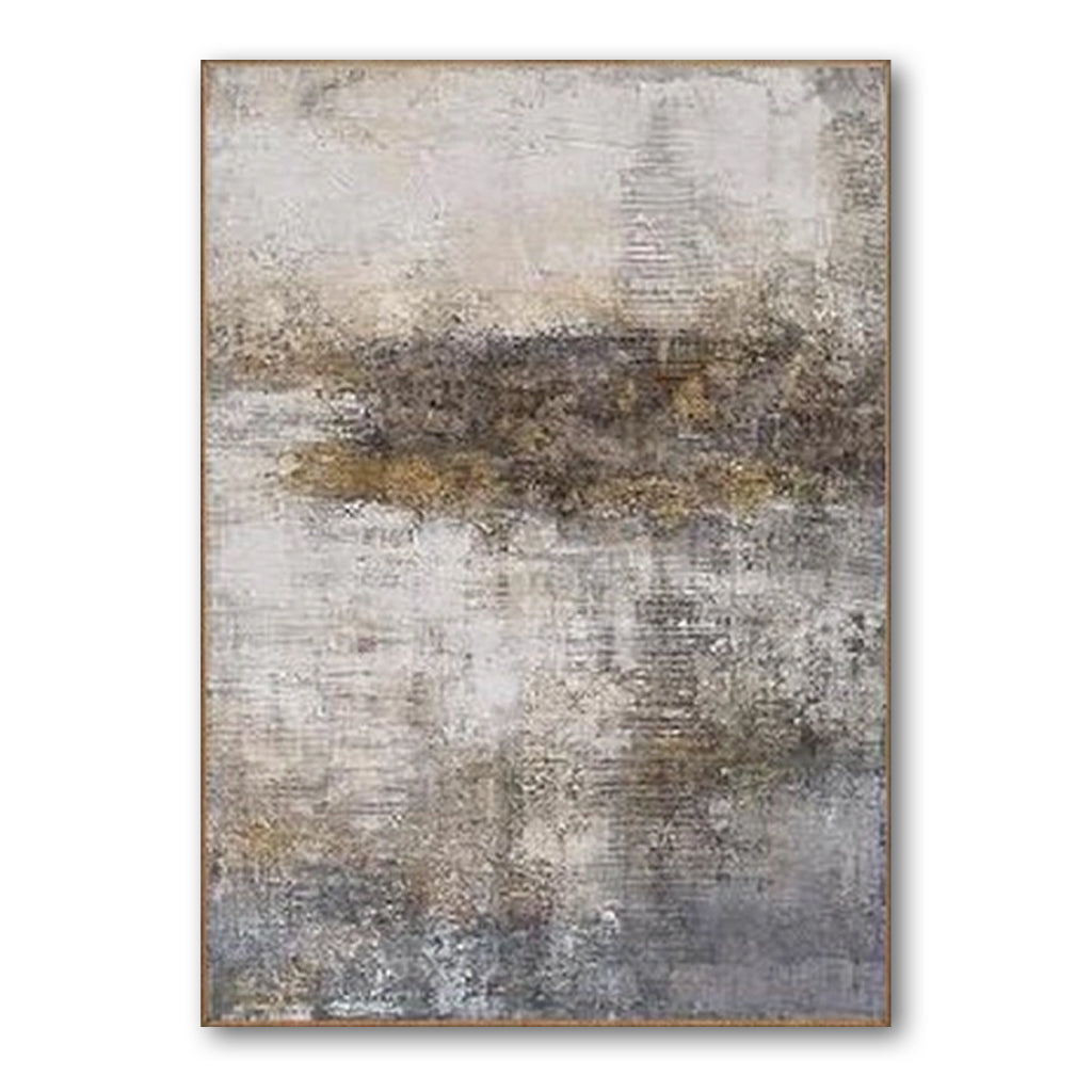 Golden Mist Abstract Textured Canvas Wall Art - Vertical Neutral Décor（right） #iris1123