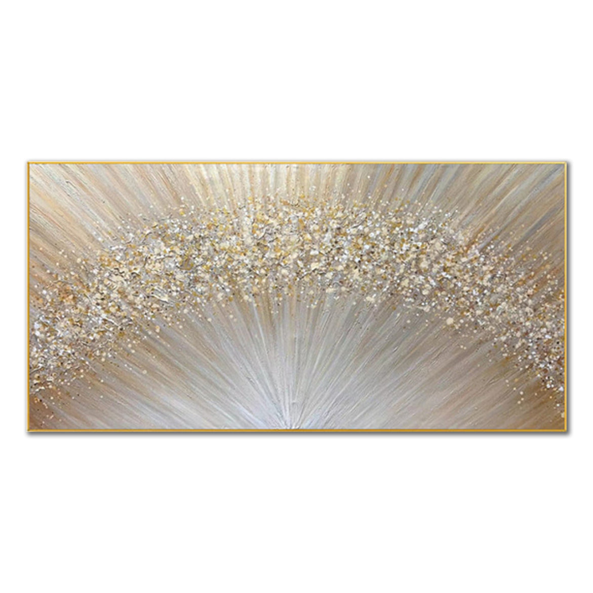 Golden Radiance – Luxury Gold Textured Abstract Canvas Wall Art (Horizontal)