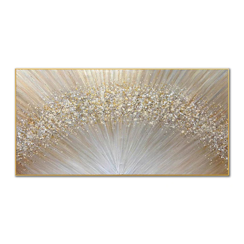Golden Radiance – Luxury Gold Textured Abstract Canvas Wall Art (Horizontal)