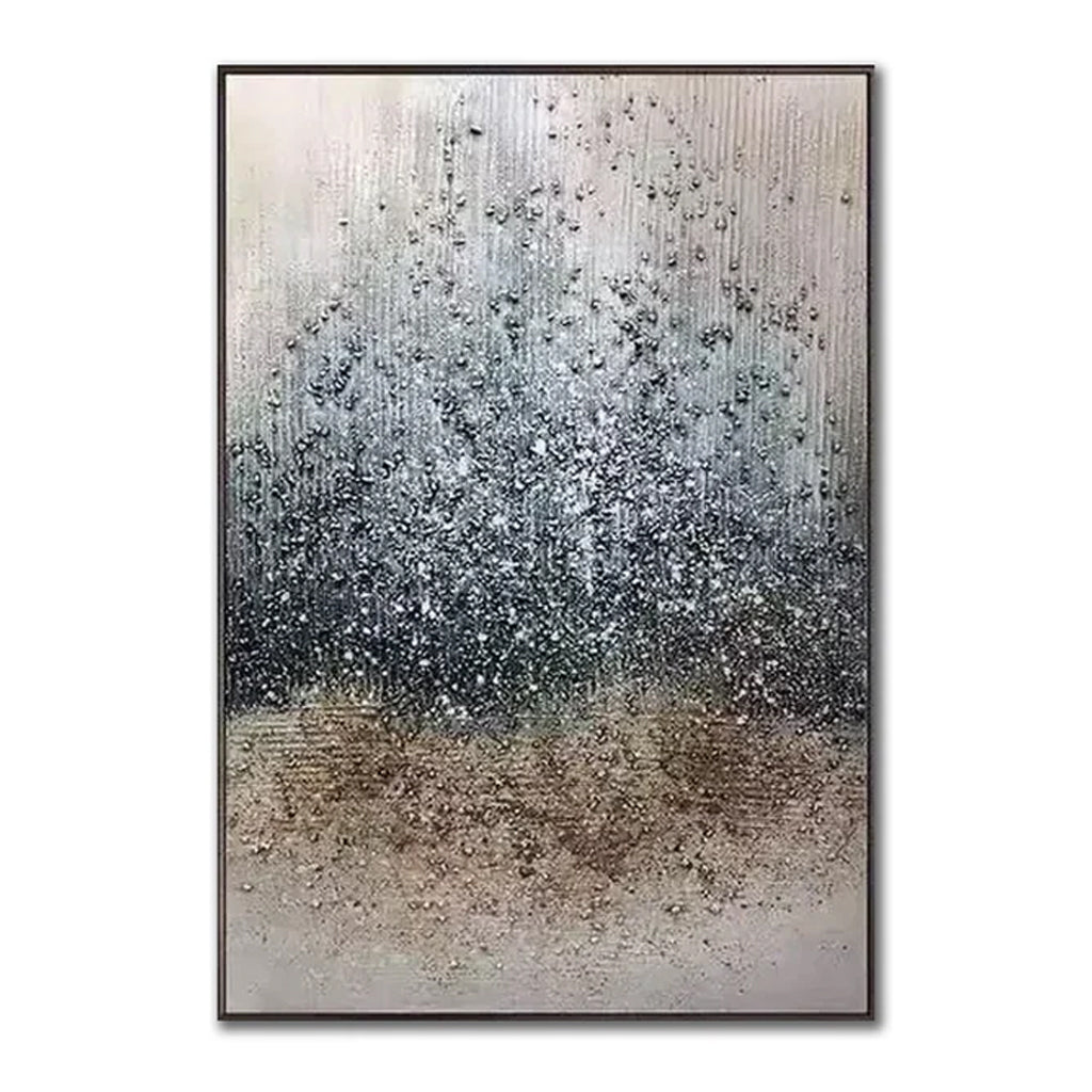 Modern Raining Textured Abstract Painting for Contemporary Home Decor