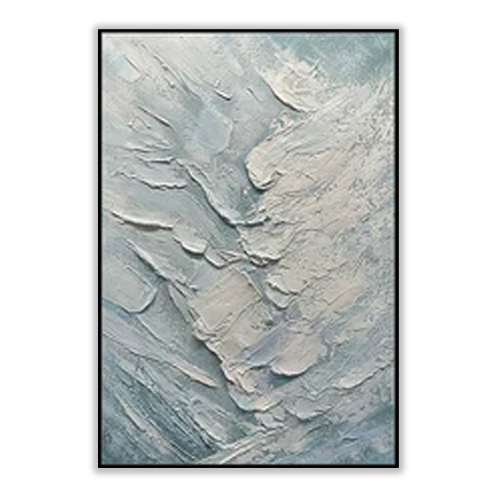 Ocean Drift-Vertical Textured Coastal Oil Painting for Modern Interiors