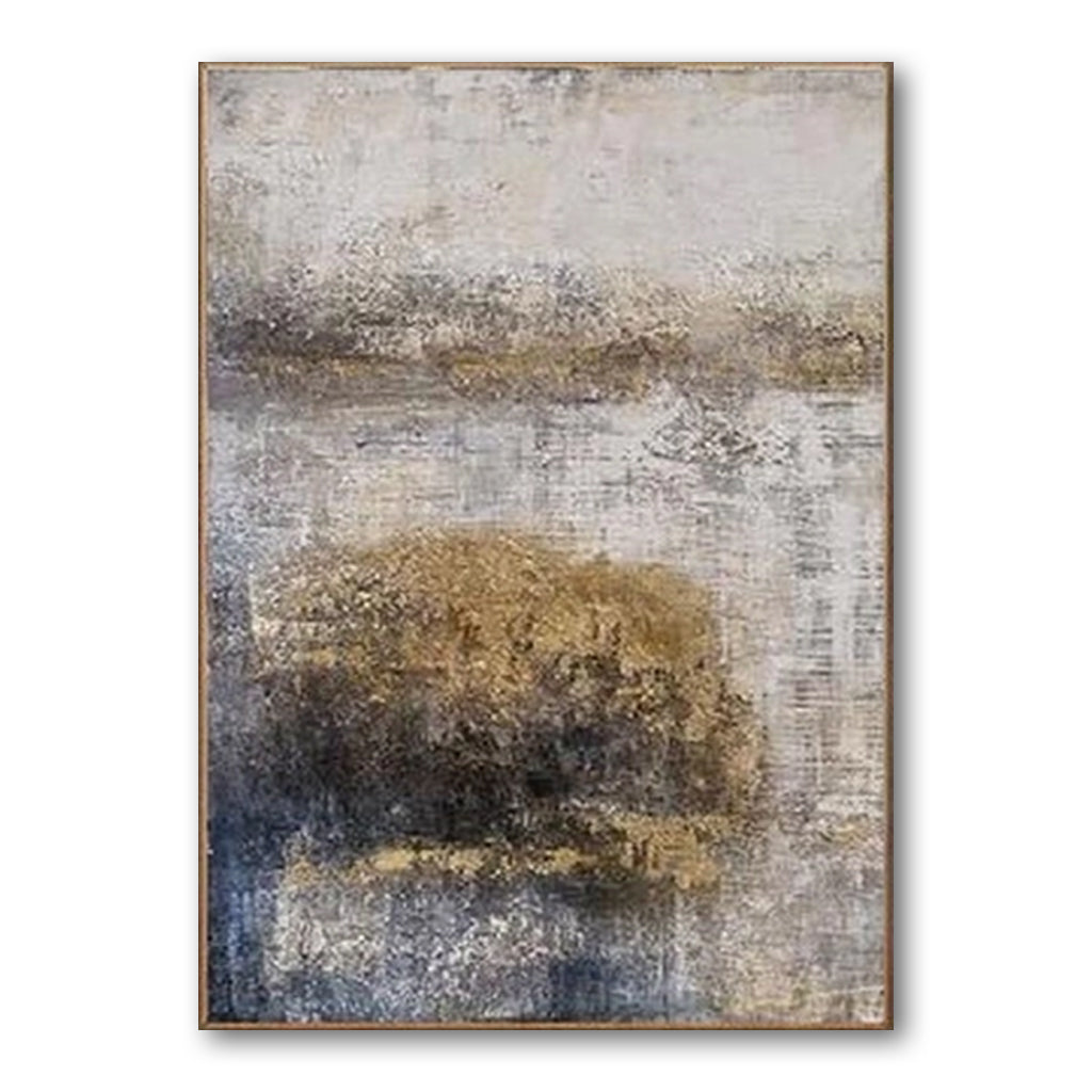 Wabi-Sabi Neutral Abstract Canvas Wall Art - Textured Landscape（left）#iris1122