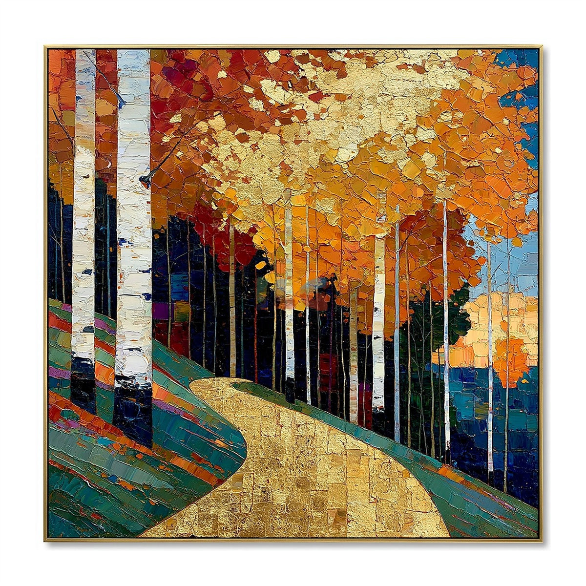 Amberwood Birch Path – Landscape Wall Art