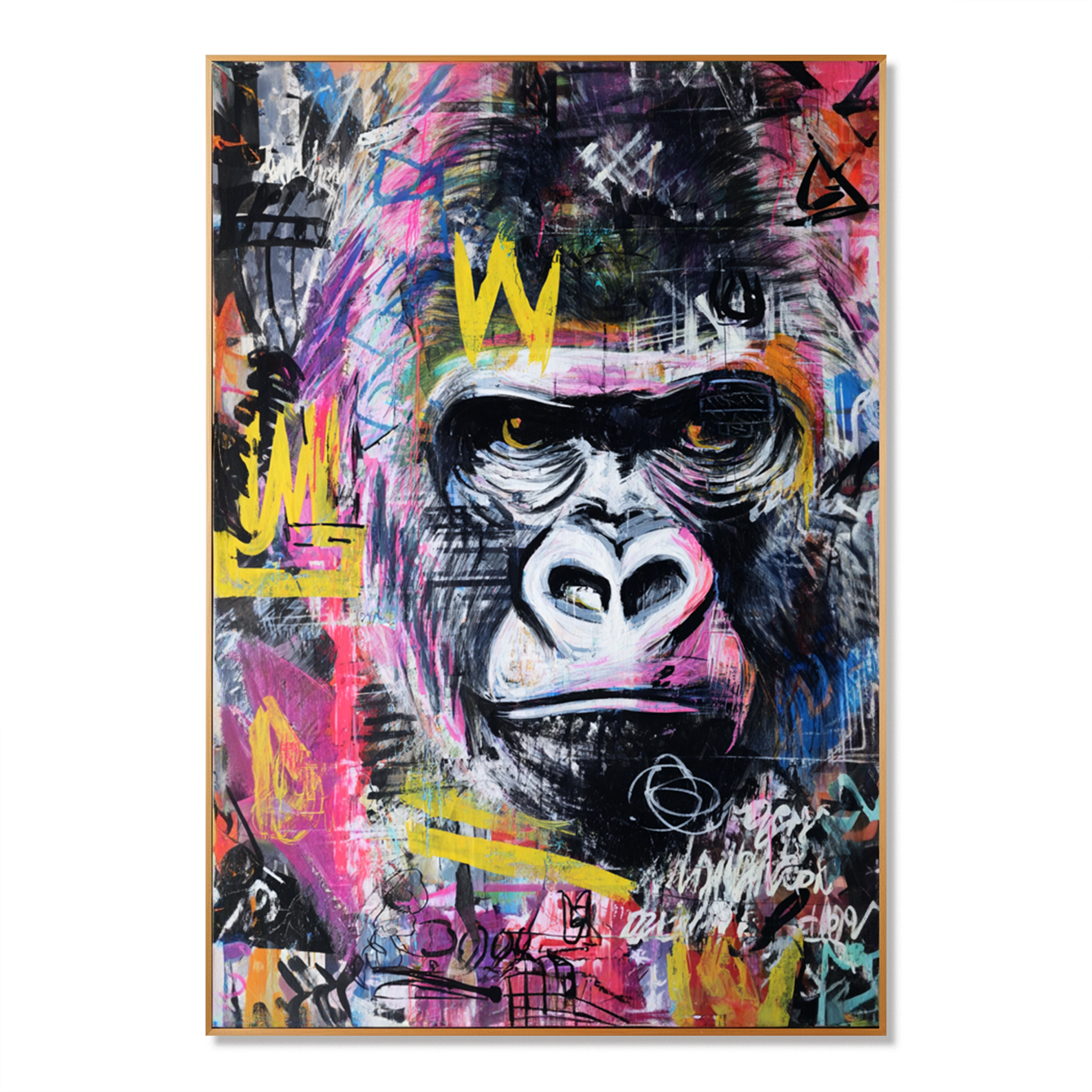Crowned Instinct - Contemporary Gorilla Portrait Oil Painting
