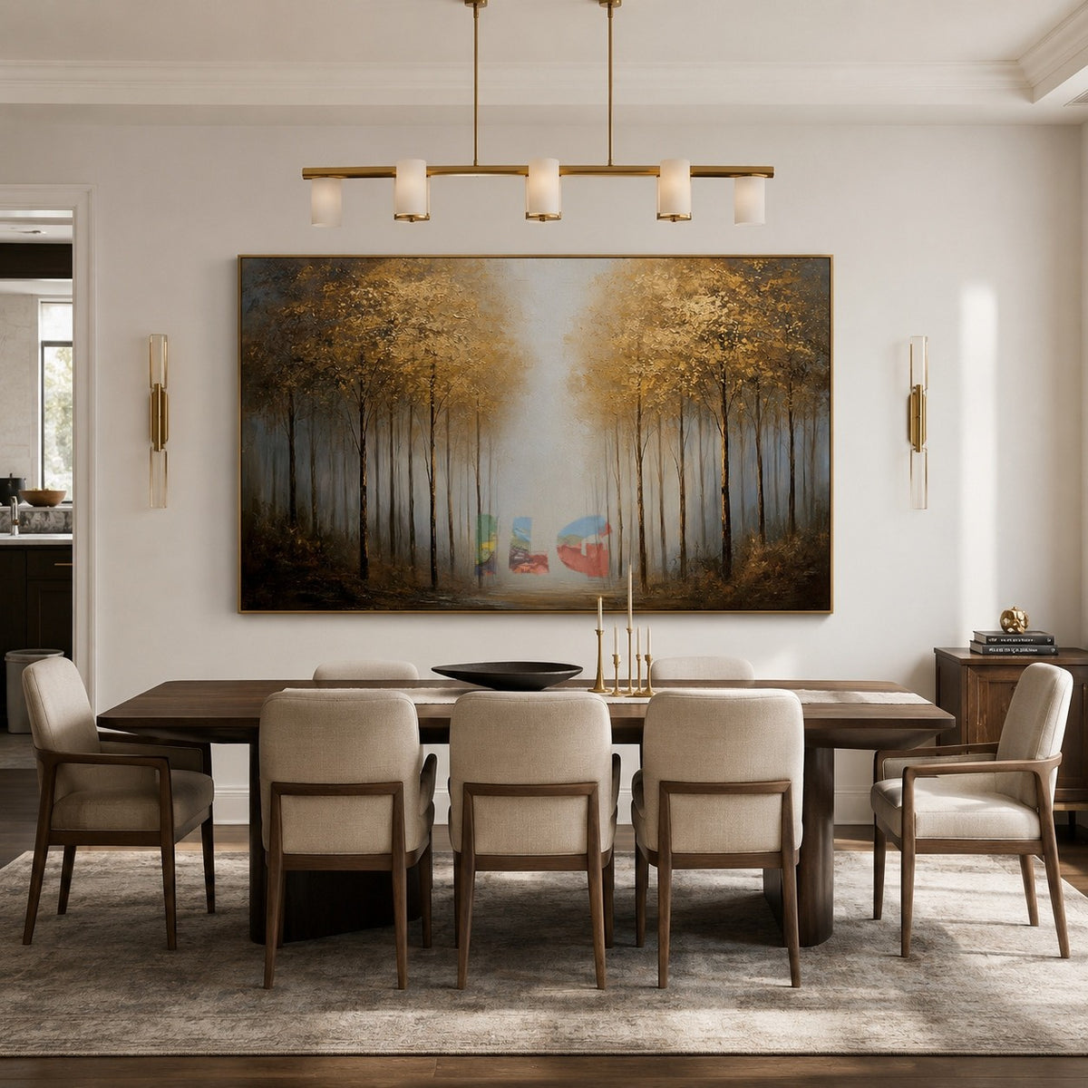 Gilded Forest Passage – Landscape Wall Art