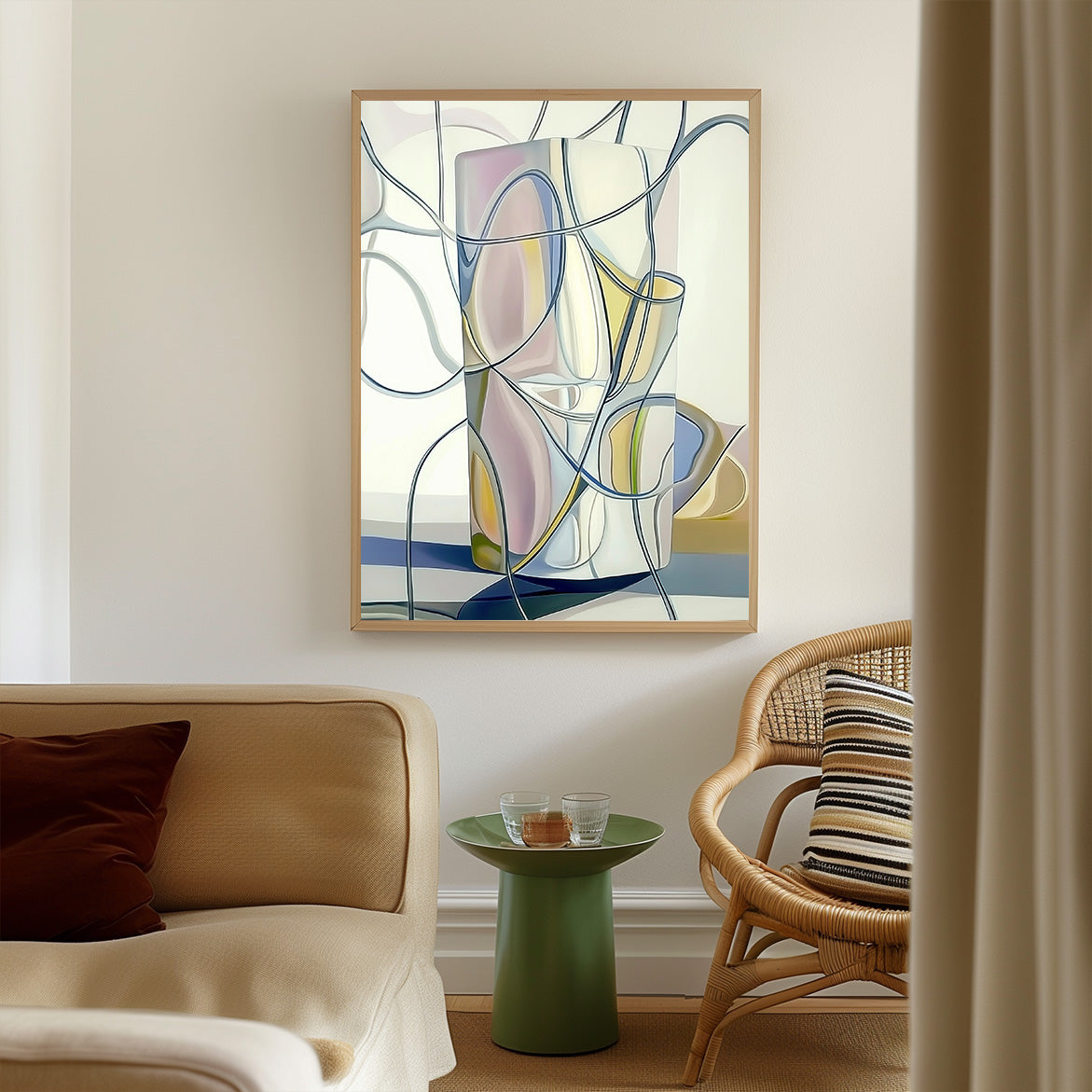 Looping Light - Abstract Geometric Composition – Minimalist Lightform Wall Art