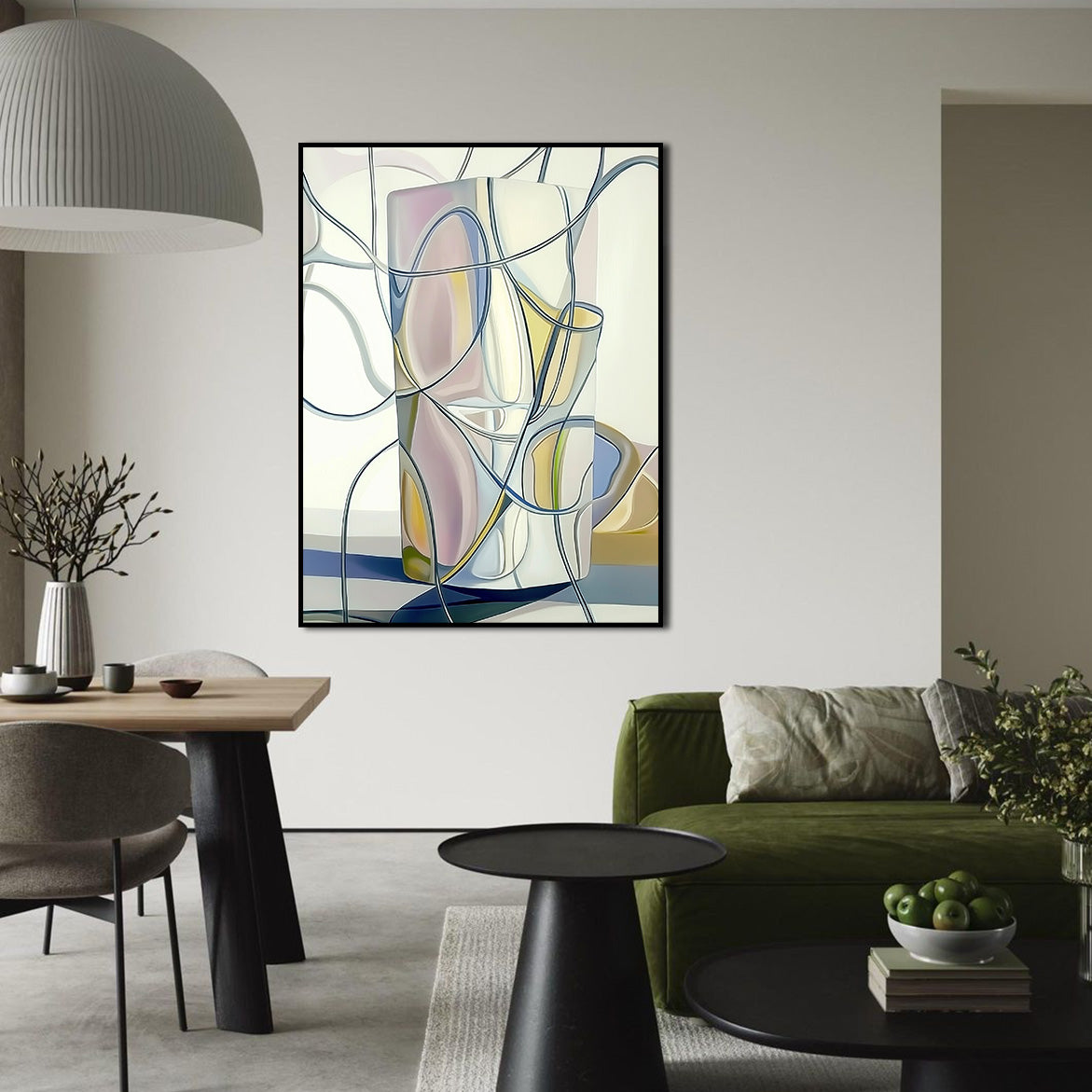 Looping Light - Abstract Geometric Composition – Minimalist Lightform Wall Art
