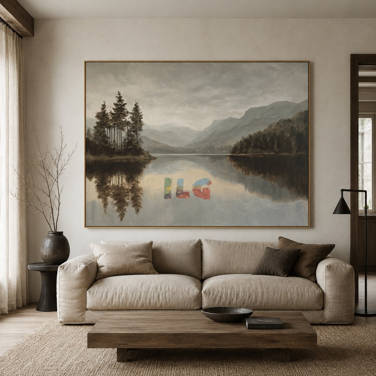 Misty Highland Lake – Landscape Wall Art