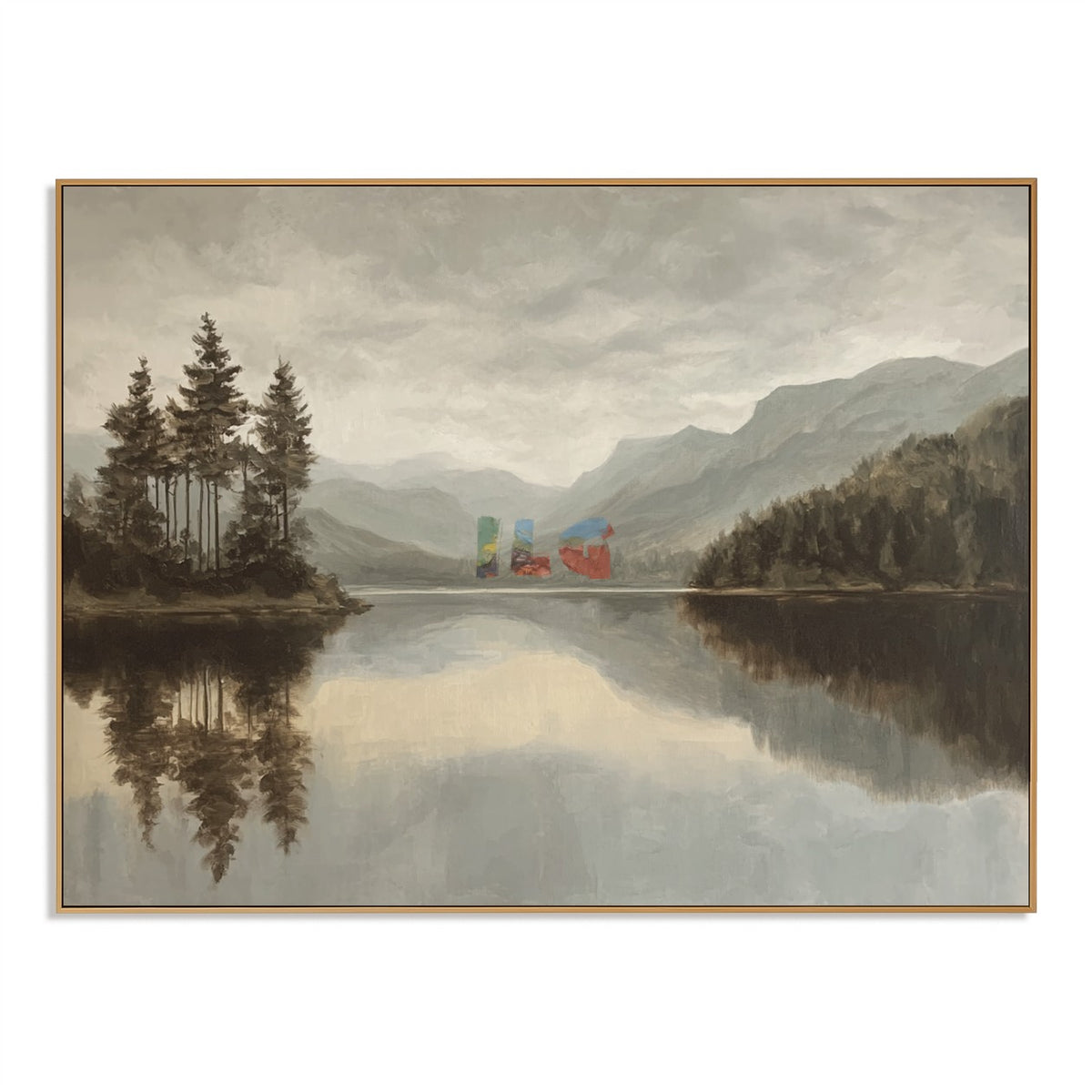 Misty Highland Lake – Landscape Wall Art