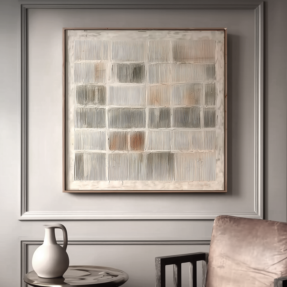 Large Neutral Textured Wall Art – Modern Abstract Canvas Painting for ...