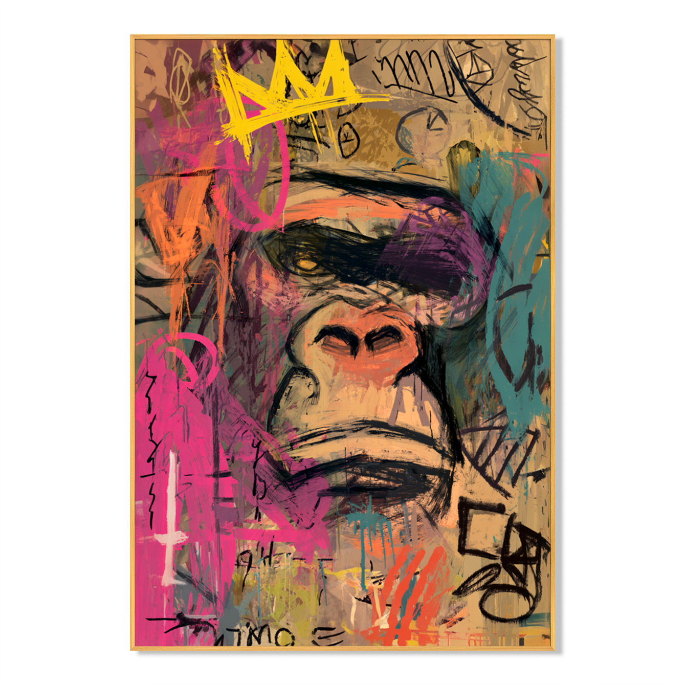 Muted Crown - Contemporary Gorilla Portrait Oil Painting