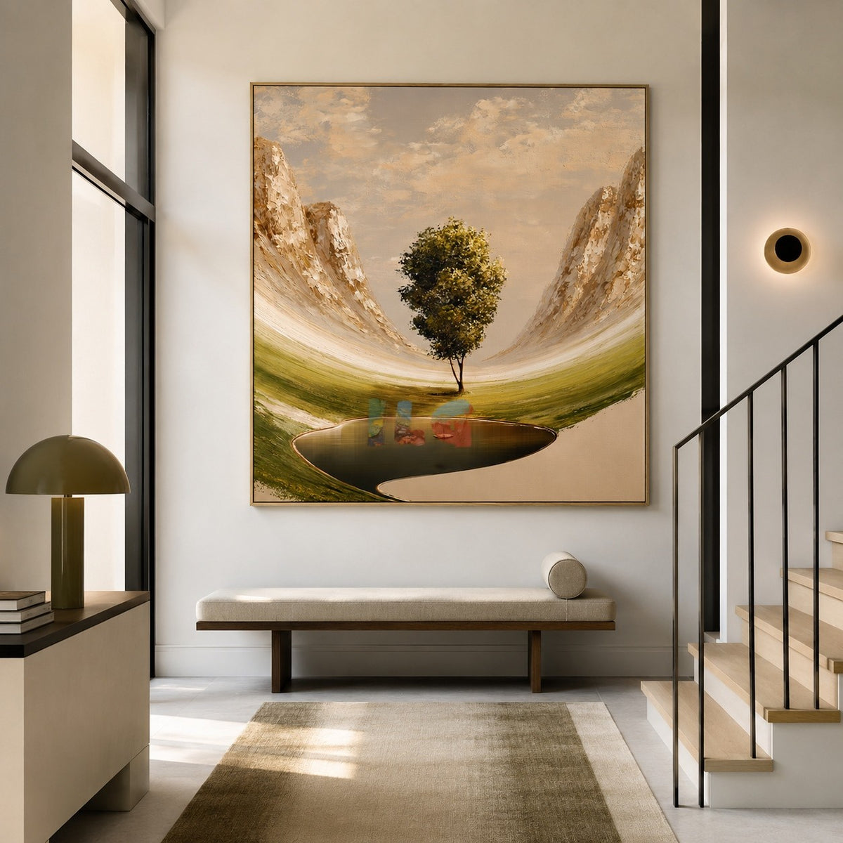 Quiet Valley Tree – Mountain Landscape Wall Art