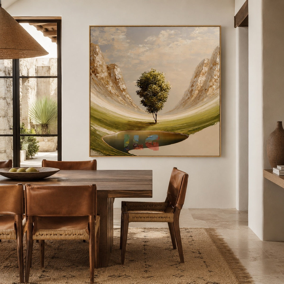 Quiet Valley Tree – Mountain Landscape Wall Art