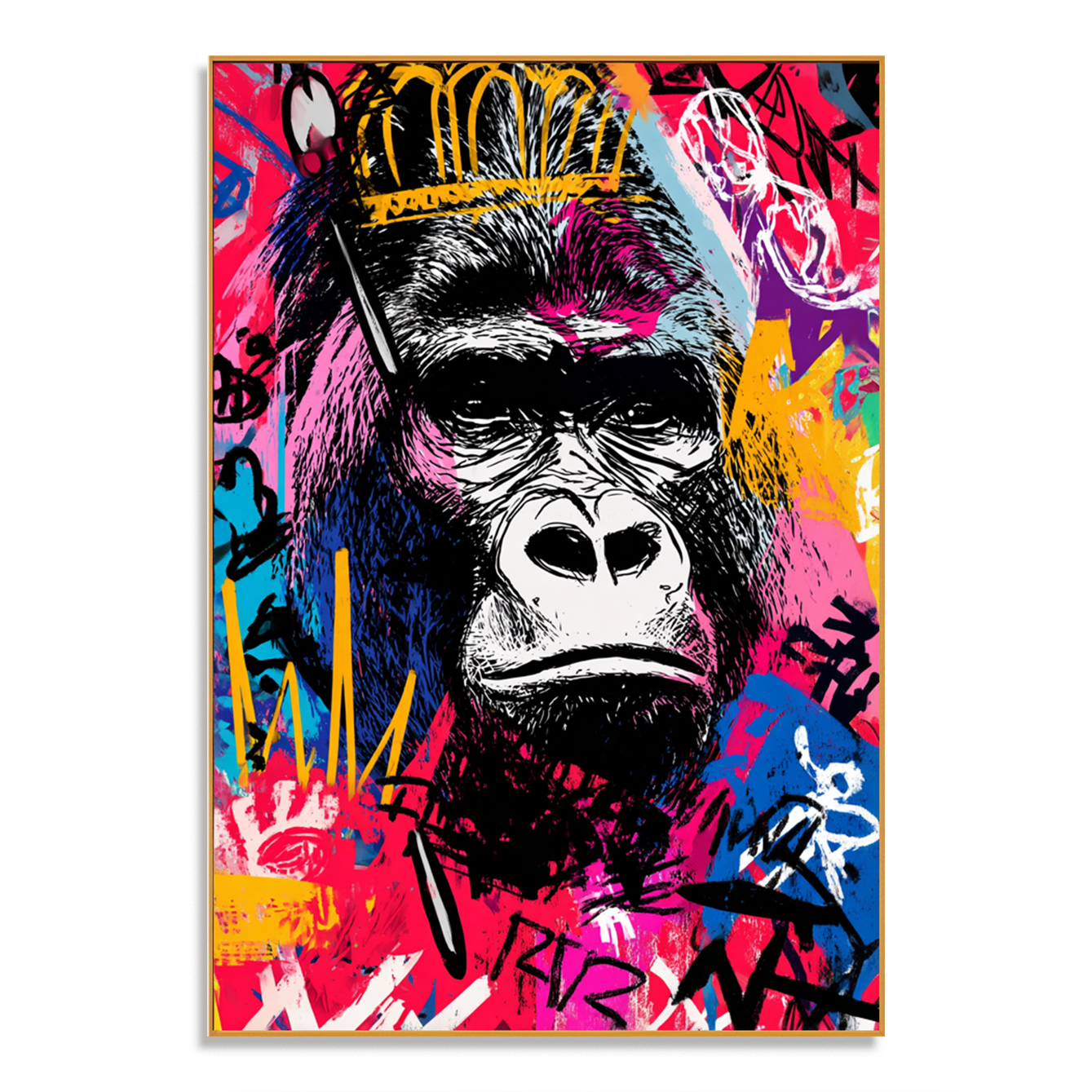 Royal Force - Contemporary Crowned Gorilla Portrait Oil Painting