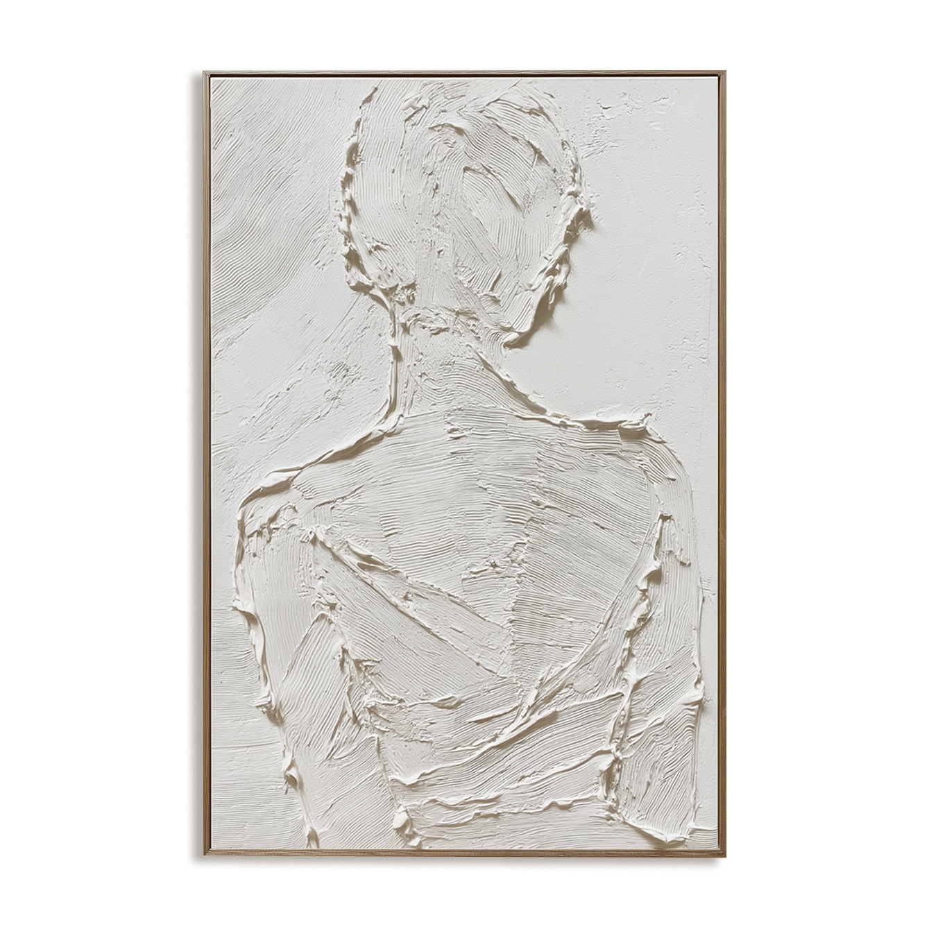 Silent Form –Plaster Art Texture Painting Minimalist Textured Female Silhouette Wall Art