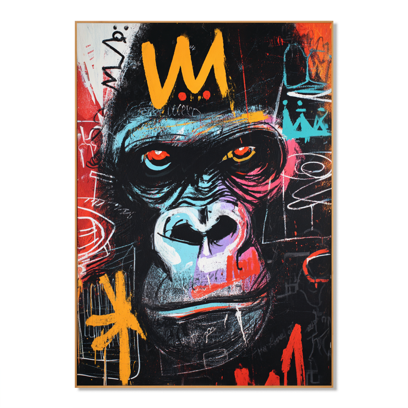 Urban Throne - Contemporary Crowned Gorilla Portrait Oil Painting