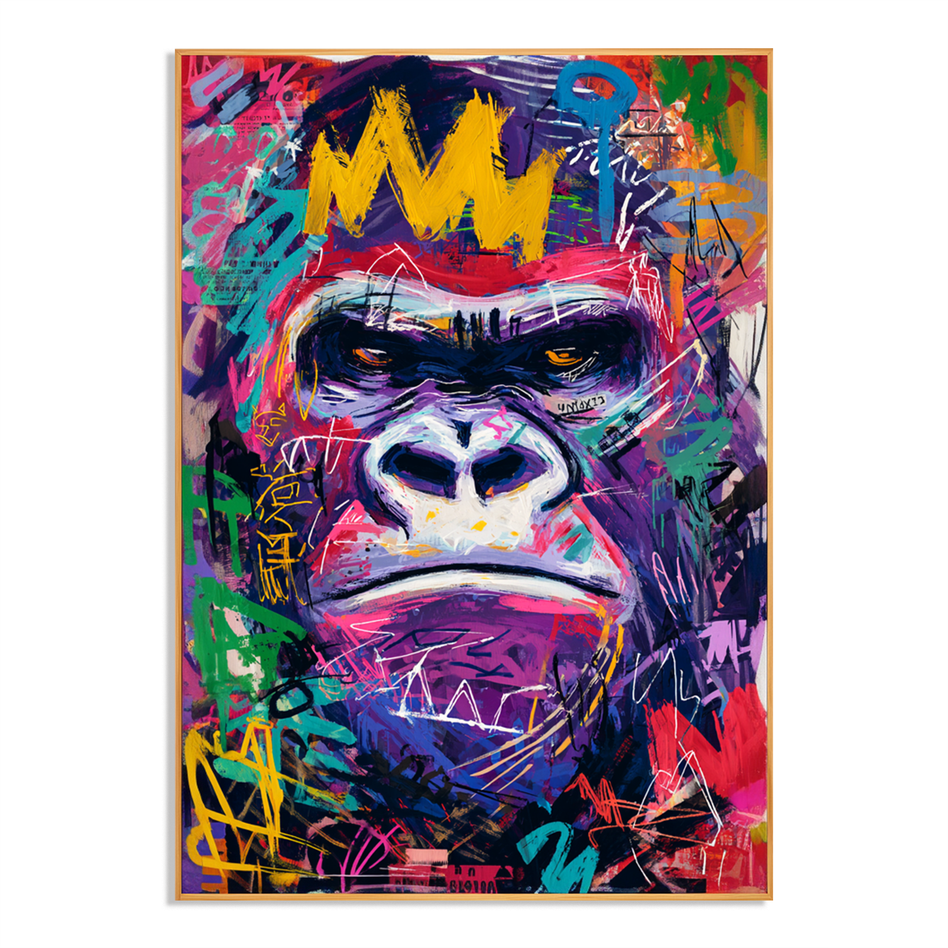Violet Crown - Contemporary Gorilla Portrait Oil Painting