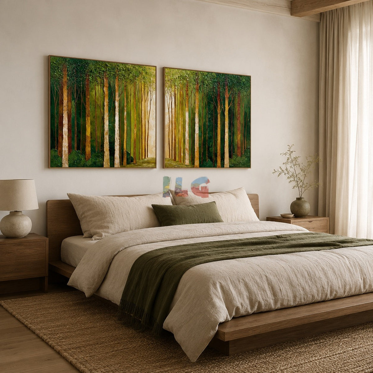 Woodland Light Diptych – Landscape Wall Art