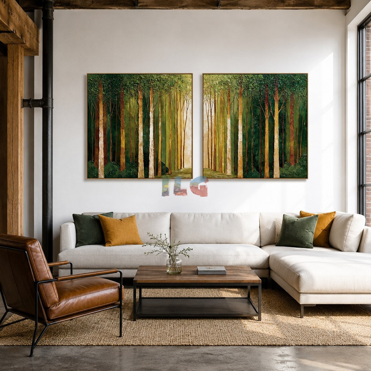 Woodland Light Diptych – Landscape Wall Art