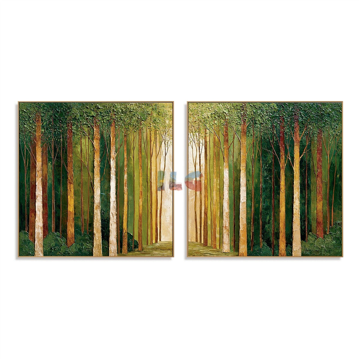 Woodland Light Diptych – Landscape Wall Art