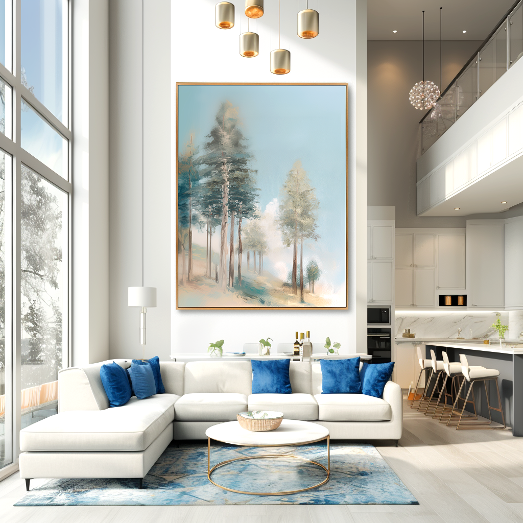 Where Silence Grows – Hand-Painted Landscape Wall Art with Subtle Texture for Modern Home Decor