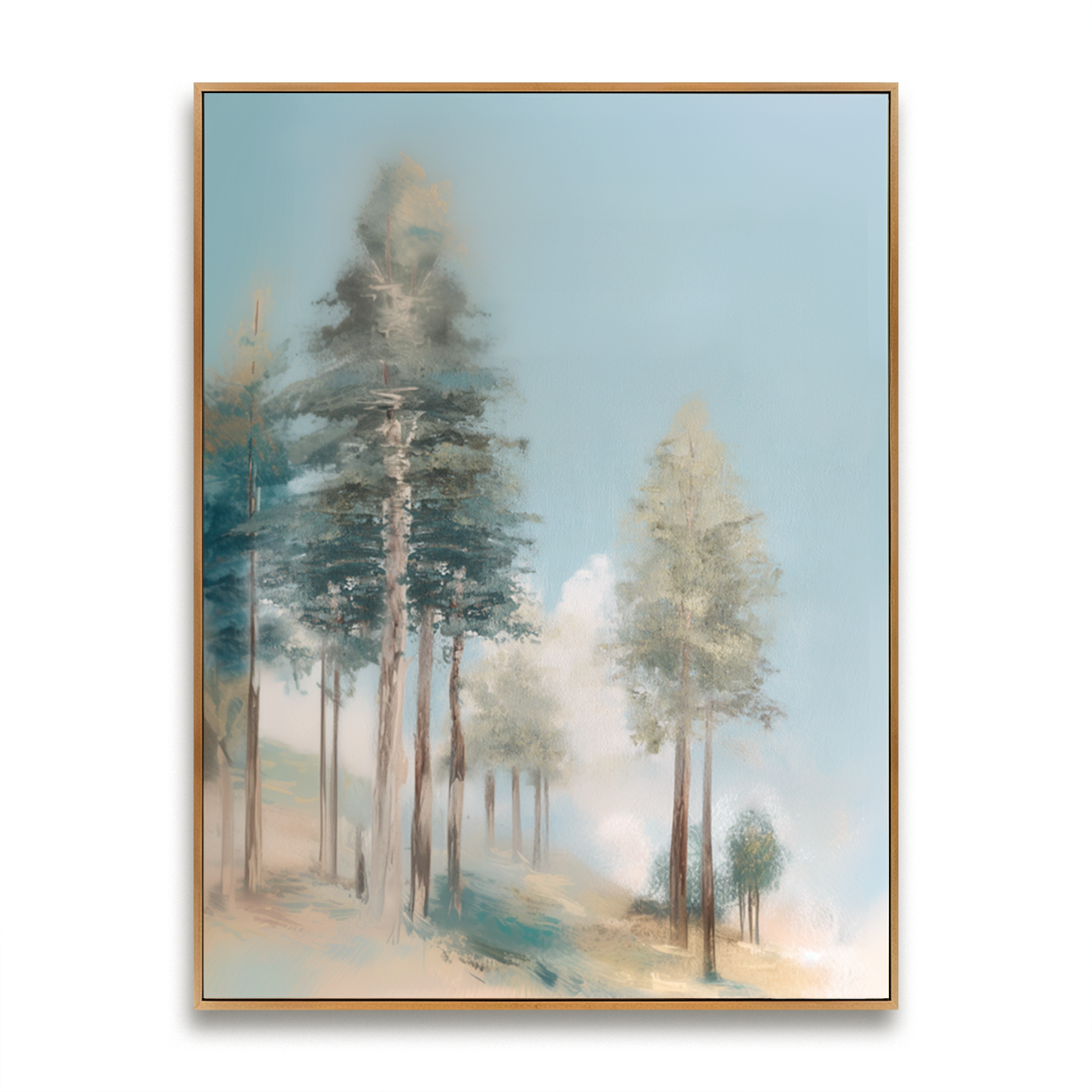 Where Silence Grows – Hand-Painted Landscape Wall Art with Subtle Texture for Modern Home Decor