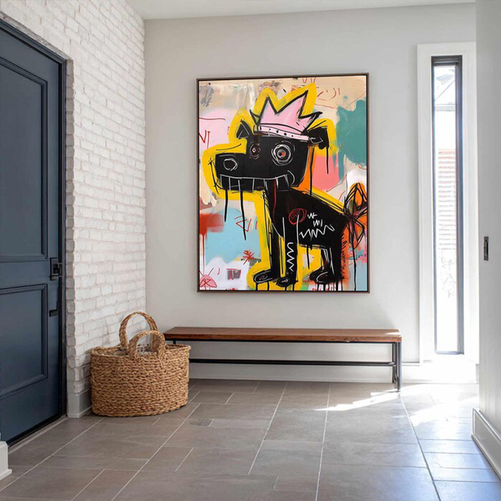 Crowned Canine – Pop Graffiti Dog Wall Art