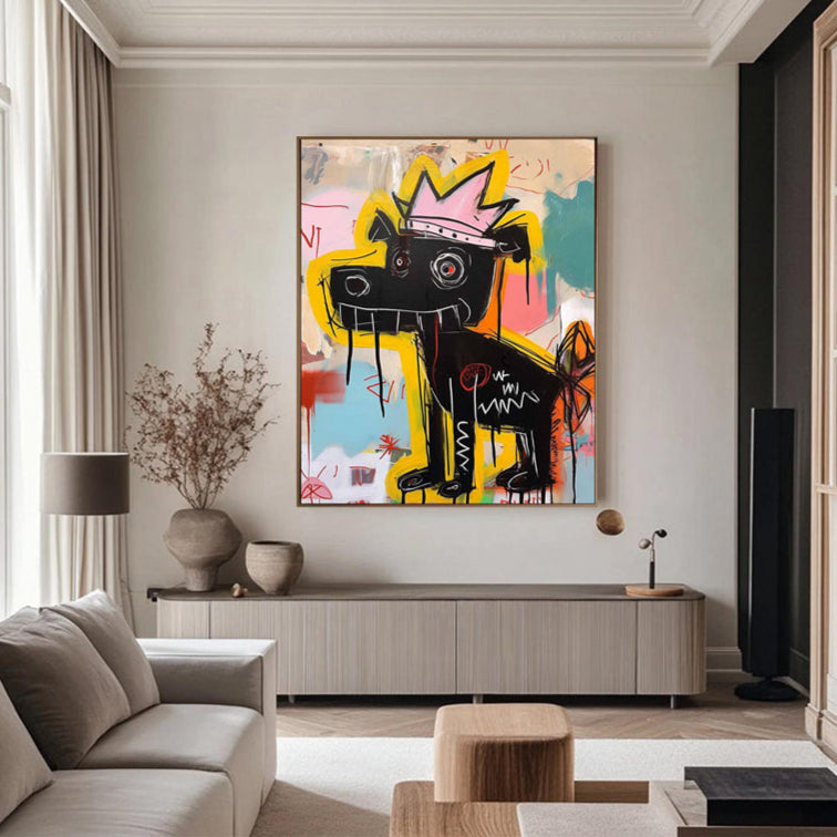 Crowned Canine – Pop Graffiti Dog Wall Art