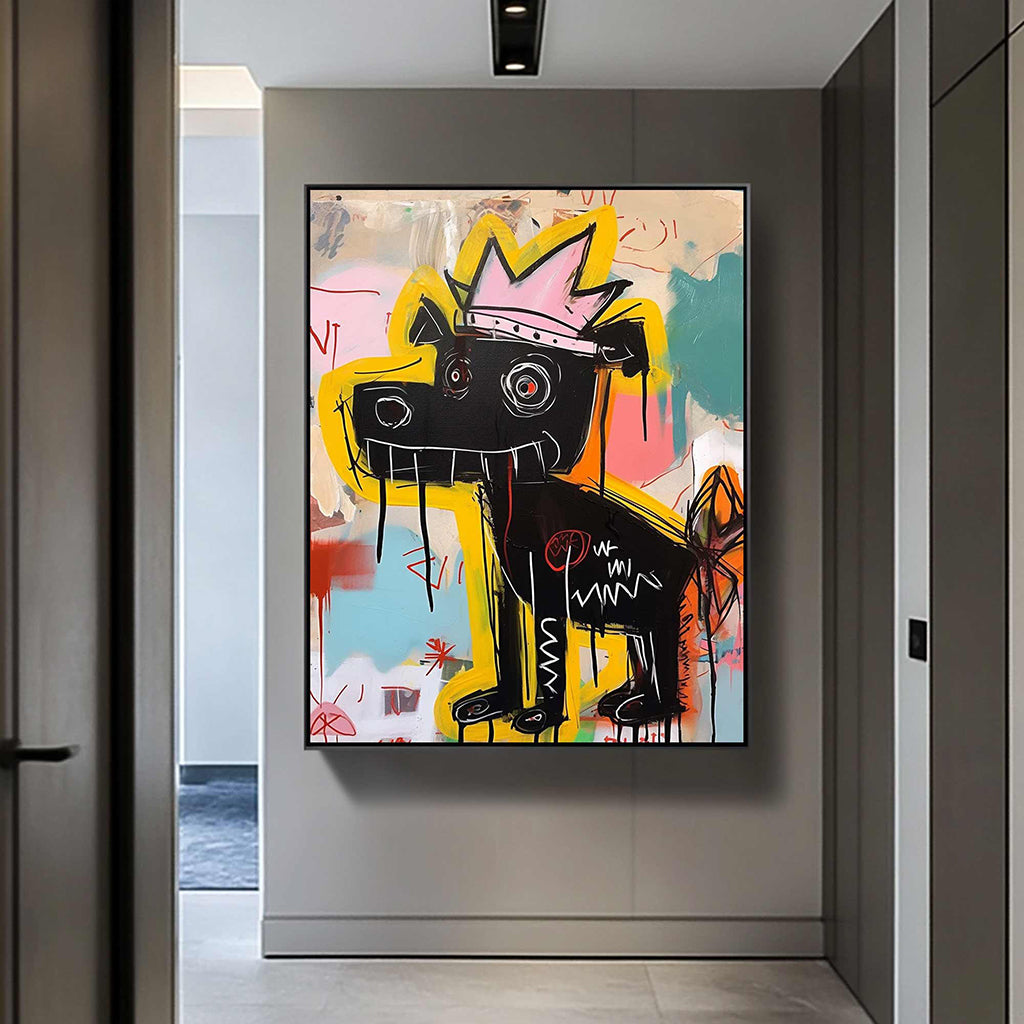 Crowned Canine – Pop Graffiti Dog Wall Art