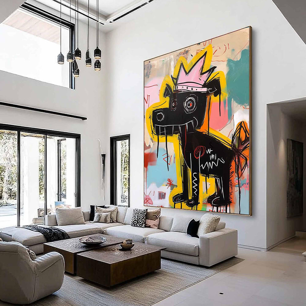 Crowned Canine – Pop Graffiti Dog Wall Art