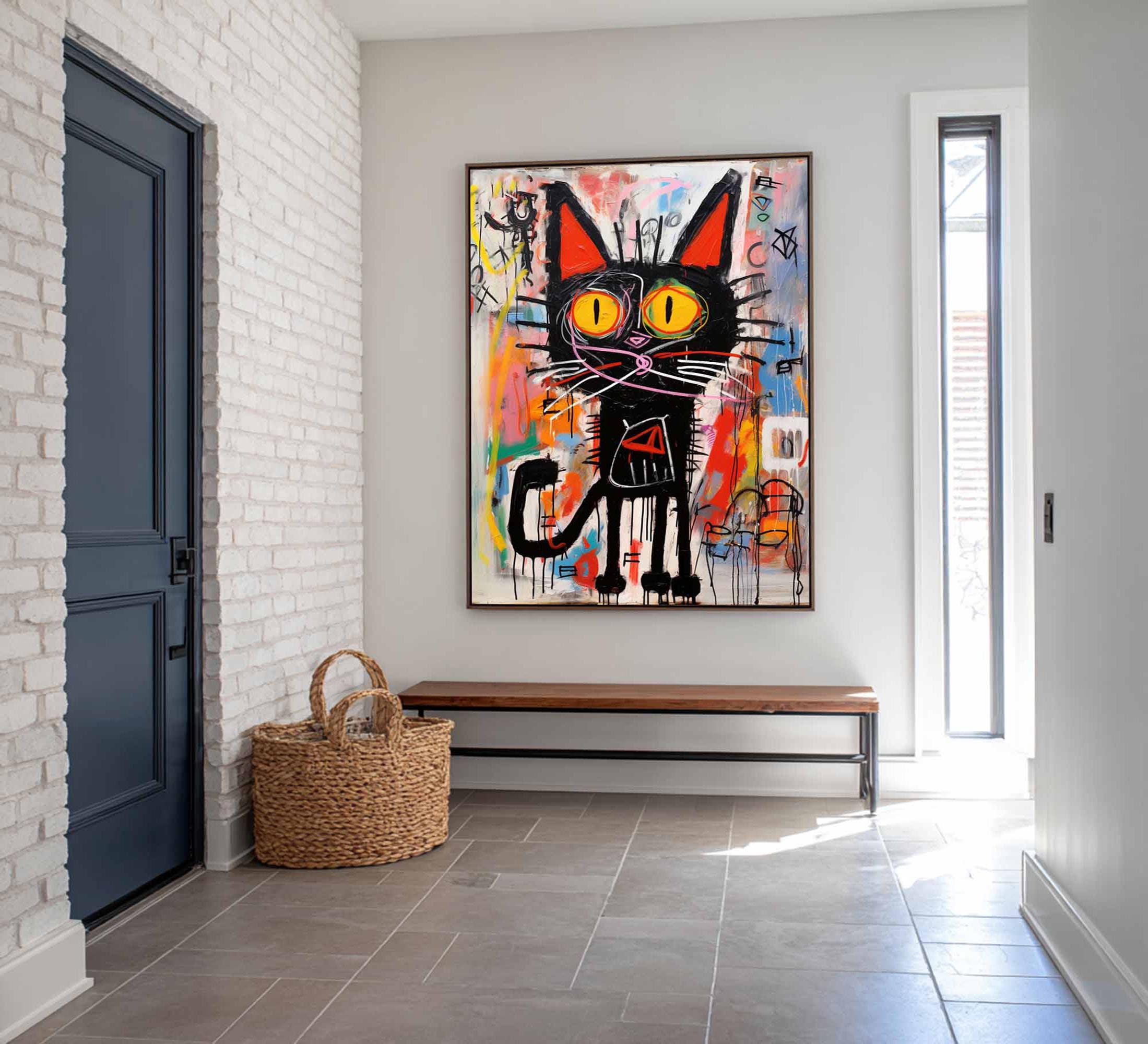 Neon Feline – Pop Graffiti Cat Wall Art