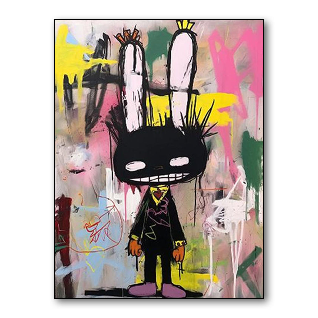 Rebel Bunny – Pop Graffiti Rabbit Wall Art
