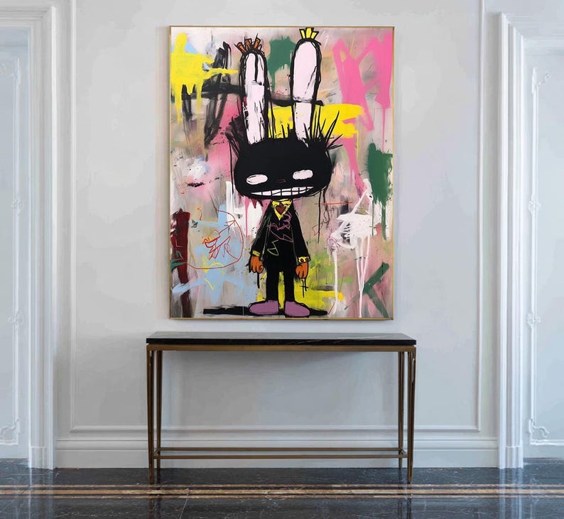 Rebel Bunny – Pop Graffiti Rabbit Wall Art