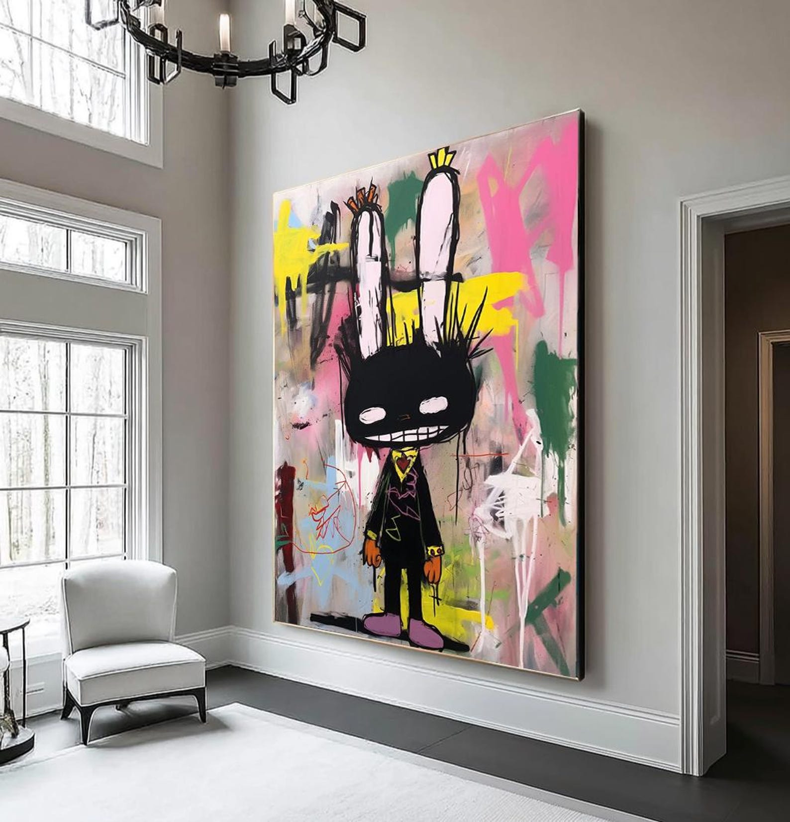 Rebel Bunny – Pop Graffiti Rabbit Wall Art