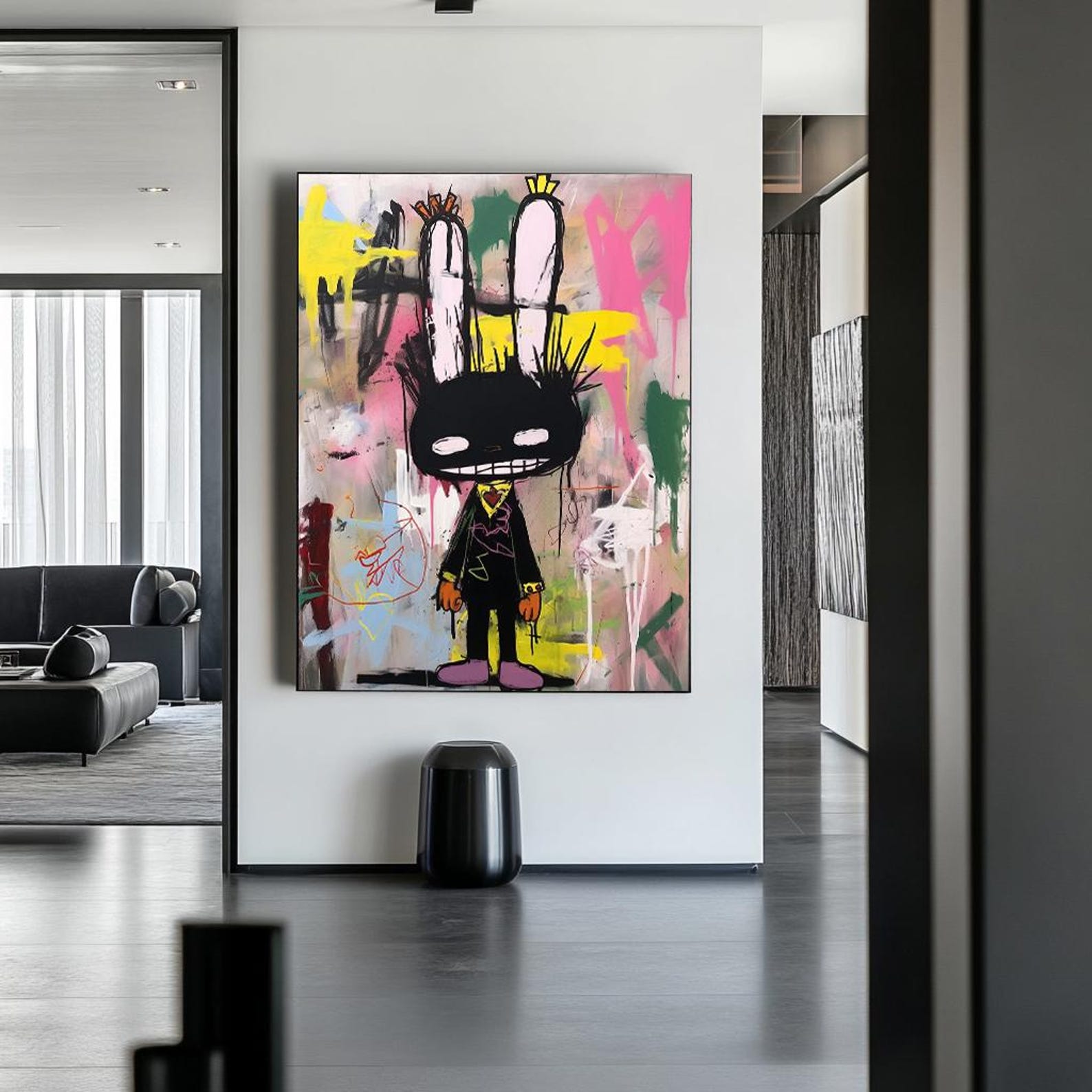 Rebel Bunny – Pop Graffiti Rabbit Wall Art